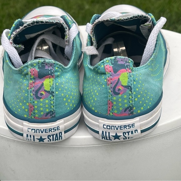 Converse CT All Star Ox Shoes Womens 6.5 Youth 5 Blue Neon Polka Sneaker 654216F - Picture 10 of 14